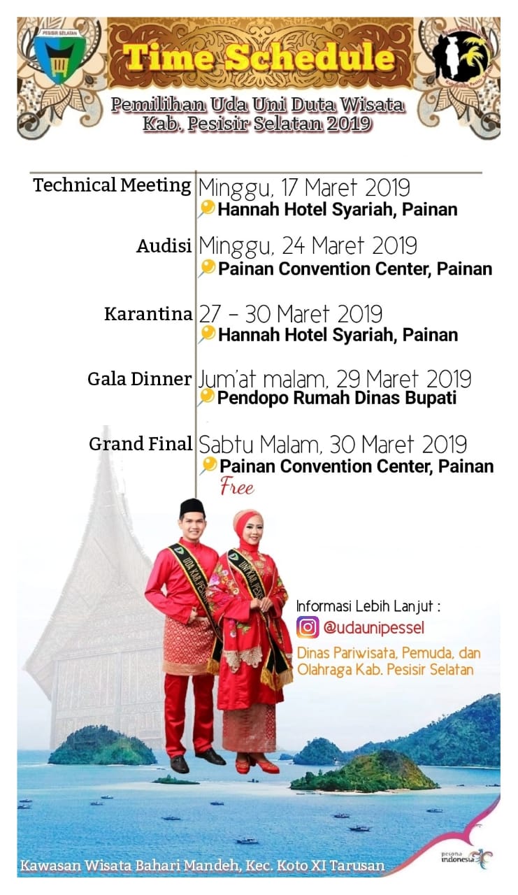 TIME SCHEDULE Pemilihan Uda Uni Duta Wisata Pesisir Selatan 2019